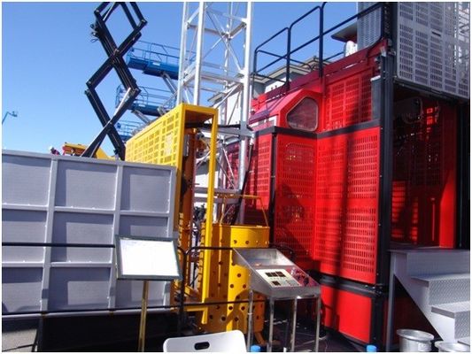 SC160/160 টুইন মাস্ট বিল্ডিং উপাদান লিফট, 30 যাত্রী লিফট লিফট